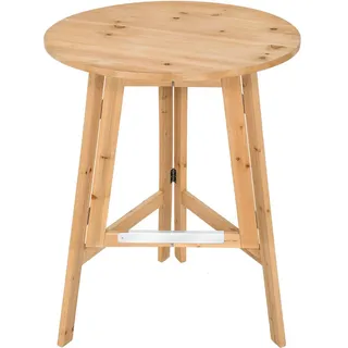 tectake Stehtisch Trix, Stabilisierungsschiene aus Metall, braun , Braun , Holz , Sprichwort/Zitat , 79x110x79 cm , Esszimmer, Barmöbel, Bartische