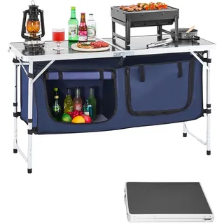 Vevor Camping Küchentisch klappbar blau