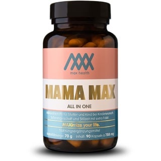 Mama Max - All you need - für Kinderwunsch, Schwangerschaft und Stillzeit mit bioaktivem Folat und allen wichtigen Nährstoffen für Mutter und Kind.