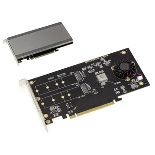 KALEA-INFORMATIQUE PCIe 3.1 x16 Controller-Karte für 2 M.2 NVMe M Key SSDs (M2 NGFF). RAID HARWARE 0 1 mit Marvell 88NR2241 Chipsatz.