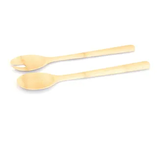 Pebbly - Bambus-Salatbesteck - 27 cm - Servieren, Mischen und Vorbereiten, Lange Griffe für alle Arten von Salatschüsseln