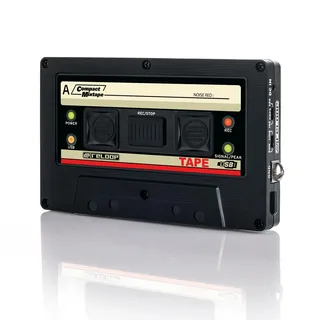 Reloop Tape - USB-Mixtape Recorder im Retro-Kassetten-Look, Line- und Phonoquellen, 3,5-mm-Stereo-Klinke Input, 192kbit/320kbit, schwarz, One Size