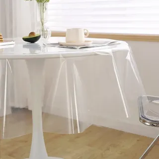 meioro Transparente Tischdecken Tischdeckea Schutz Runden wasserdichte Tischschutz Tischfolie Tischfolie Geeignet für Innen und Außen (Transparent, Durchmesser 100 cm)