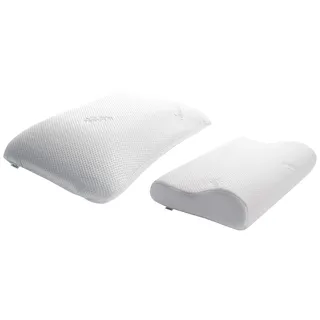 TEMPUR Symphony Schlafkissen ergonomisches Nackenstützkissen für Rücken-und Seitenschläfer, Memory Foam, Weiß, M (43 x 64 x 12,5 cm) & Original Schlafkissen, Weiß, M (31 x 50 x 10/7 cm)