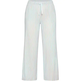 Culotte S.OLIVER, Damen, Gr. 36/38, N-Gr, weiß (blau, rosa gestreift), Single Jersey, Obermaterial: 50% Baumwolle, 50% Viskose, gestreift, mehrfarbig, loose fit ca. Mitte Wade, Hosen Culotte, Schöner Blumen oder Streifen Druck
