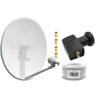 SAT Anlage NEU Komplettset  2 Teilnehmer  sofort einsatz  Spiegel Kabel Stecker