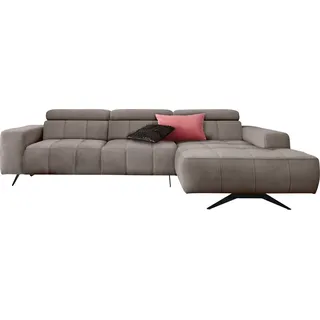 DOMO collection Ecksofa »Trento L-Form, mit Kufenfuß oder Einzelfuß«, wahlweise mit Kopfteilverstellung, Recamiere links/rechts bestellbar