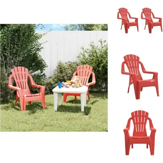vidaXL Kinder-Gartenstühle 2 Stk. Rot 37x34x44 cm PP Holzoptik - Gartenstühle - Rot