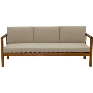 Gartensofa 3-Sitzer Massivholz und abziehbare Kissen in Taupe B190 cm AKIS