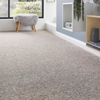 Andiamo Teppichboden »Gambia, Feinschlinge, Made in Belgium« rechteckig 7,2 mm Höhe meliert, Breite 400 cm oder 500 cm, strapazierfähig, pflegeleicht, beige