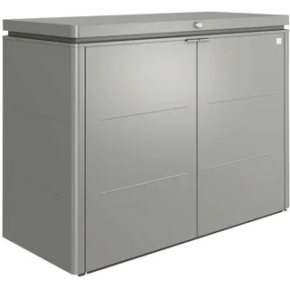 Biohort Gartenbox , Grau , Metall , 205x127x84.5 cm , Deckel aufklappbar, regenabweisend, wetterbeständig, mit Türen, absperrbar, integrierte Durchlüftung, wartungsfrei , Gartenzubehör, Kissenboxen