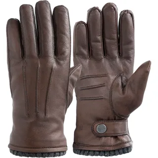 Lederhandschuhe PEARLWOOD "Newton", Herren, Gr. 8,5, braun, Ziegenleder, Handschuhe Lederhandschuhe, leichte Vintage Optik durch Waxfinish