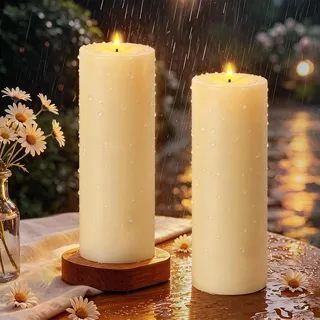 Ketom LED Kerzen Outdoor mit Timer, LED Flammenlose Kerzen Groß, 2 Stück | Outdoor Wasserdicht Elektrische Kerzen Flackernd, mit Fernbedienung, D10x H30 cm, für Garten, Camping, Hochzeiten, Home Deco