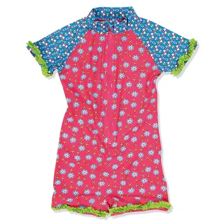 Playshoes UV-Schutz Einteiler Unisex Kinder Badeanzug Schwimmanzug Badebekleidung, Blumen, 86/92