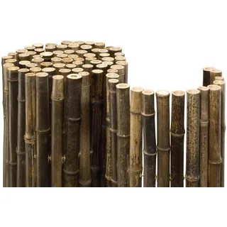 NOOR Bambusmatte Black Edition - Natürlicher Sichtschutz aus schwarzem Bambus für Balkon, Terrasse und Garten - Wetterfeste Sichtschutzmatte für den Zaun - 90 cm x 2,5 m Bambusrohr mit ca. 40 mm ⌀