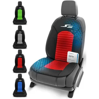 Walser Car Comfort Auto-Sitzauflage S-Race, Auszeichnung Sehr Gut* Autositzauflage, Sitzkissen-PKW, Universal PKW Sitzschoner, Sitzauflage-Auto Vordersitze, Sitzaufleger rot/schwarz