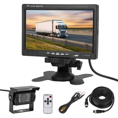CICMOD Rückfahrkamera mit 7 Zoll TFT LCD Monitor Kabel Rückfahrsystem 12V-24V 18 IR Kamera-Kit Universal Einparkhilfe für LKW Anhänger Bus Van
