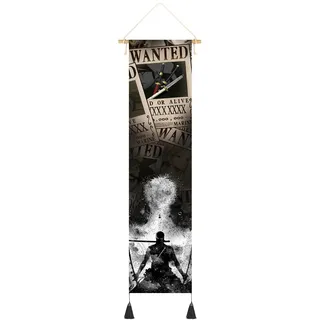 Hanging Poster Canvas Wall Art Painting of Japanese Anime Characters Cartoon Role Tapestry Tony Chopper Luffy Nami Wall Tapestry With 2 Tassels And Wooden Hanging Rod Wall Decor Tapestry (Style-D)