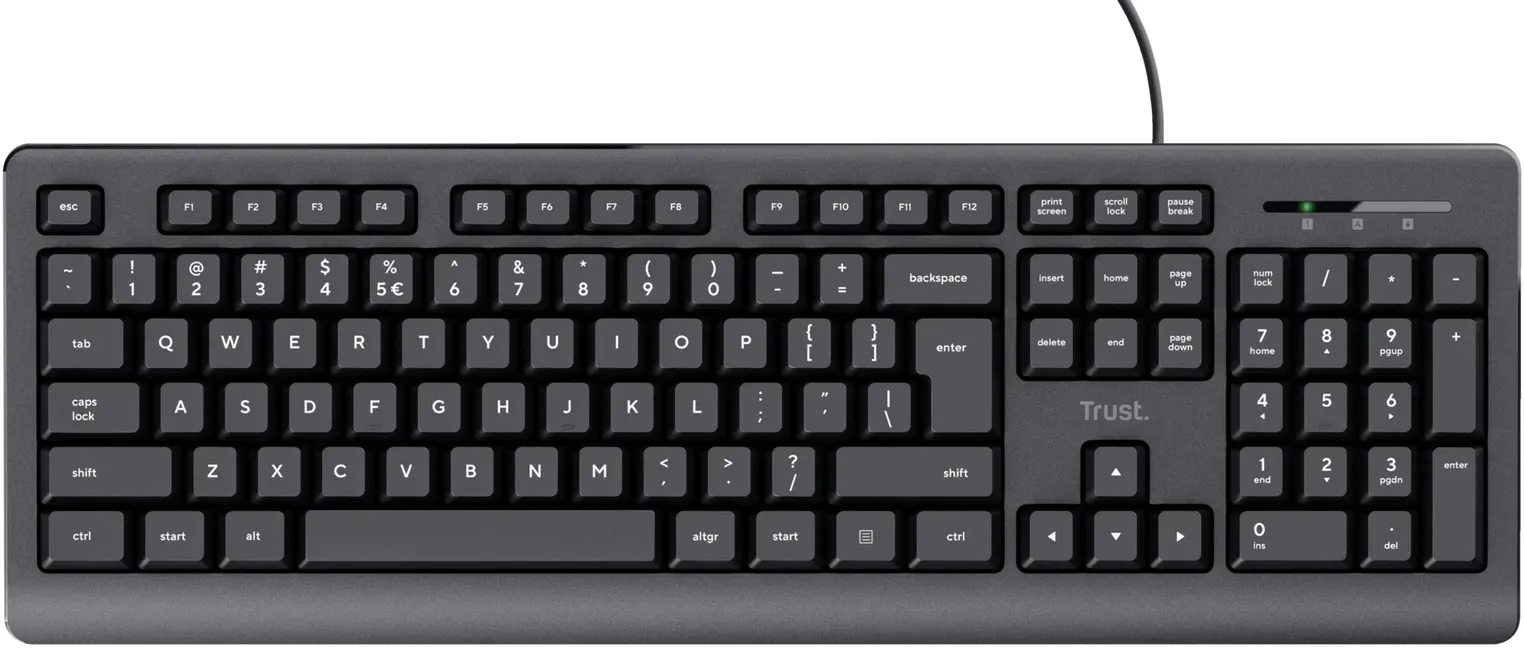 Bild von Taro Tastatur, Deutsches QWERTZ Layout, Leise Tasten, Spritzwassergeschützt, USB-Anschluss, 1.8 m Kabellänge, PC Tastatur für Computer, Laptop, Mac, Windows, macOS – Schwarz