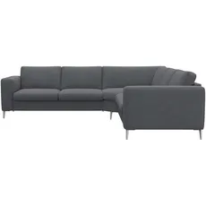 FLEXLUX Ecksofa »Fiore«, breite Armlehnen, Kaltschaum, Füße Alu, grau