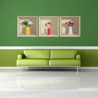 Ambiance Aufkleber 3D-Effekt Blumen – 30 x 90 cm