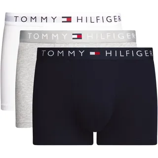 Tommy Hilfiger Herren, Boxershorts Trunks Unterwäsche, Mehrfarbig Grey Htr/White/Desert sky), M
