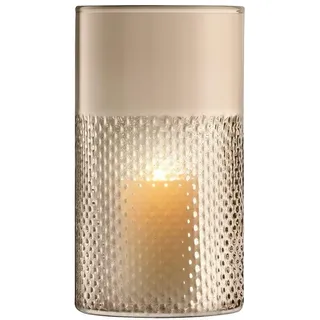 LSA Wicker Vase/Sturmlicht H25cm Taupe, Brown/Mocha