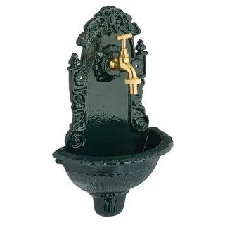 Relaxdays Wandbrunnen Antik Aluminiumguss