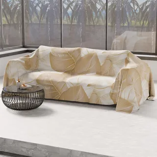 PETTI Artigiani Italiani Tagesdecke für französisches Bett, Frühling, Sommer, leichte Decke für französisches Bett, Topical Taupe, 100% Made in Italy