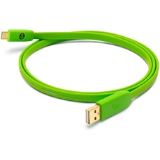 Neo by Oyaide d+ USB (Klasse B) A auf C - Hi-Speed und langlebiges Digital Kabel für DJs, Musiker und Produzenten, grün, 1 Meter