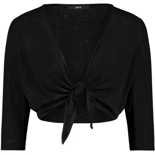 Sweatshirt ZERO "Bolero-Jacke mit 3/4 Arm", Damen, Gr. 36, schwarz (schwarz beauty), Obermaterial: 55% Viskose Birla CV Birla. 45% Polyester PES., Sweatshirts Sweatshirt