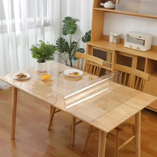 Ever Fairy Tischdecke Transparent Tischfolie 2.0 mm PVC Tischschutz Tischmatt Küche Esszimmer Holz Möbel Schutzabdeckung (100 X 200 cm)