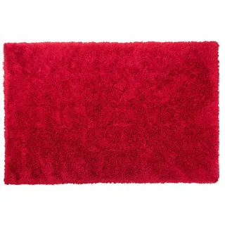 Beliani Shaggy-Teppich Cide 200/140 cm , Rot , Kunststoff , Rechteckig , 140x200 cm , Teppiche und Böden, Teppiche, Hochflorteppiche & Shaggys