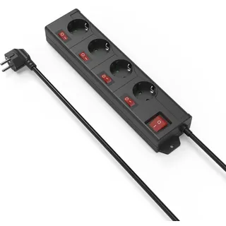 Hama Steckdosenleiste 4-fach 1,40 m Schwarz