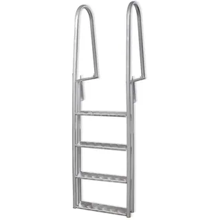 vidaXL Steg-/Poolleiter Silber 167 cm
