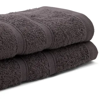 Bassetti Set aus 1 Handtuch und Gästehandtuch, Rauchgrau, 100% Baumwolle, 40 x 60/60 x 100 cm