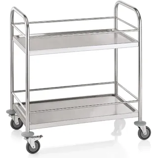 WAS Germany Servierwagen Edelstahl, 85 x 53 x 95 cm, 2 Etagen