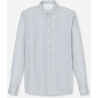 OLYMP Langarmhemd »24/7 - Level 5«, Flex Jersey, body fit, Anti Smell, Kentkragen, blau