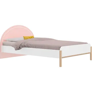 Gami Jugendbett »Einzelbett, Kinderbett, mit LED-Beleuchtung am Kopfteil, 90x200 cm«, Elegantes Design für eine sanfte und feminine Atmosphäre.
