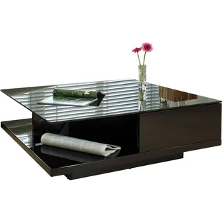 SalesFever Couchtisch Schwarz Glas 100 x 36 x 100 cm