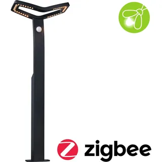 Paulmann LED Pollerleuchte Alara Dämmerungsgesteuerter Bewegungsmelder (IR) insektenfreundlich - Grau, Schwarz