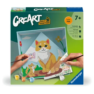 Ravensburger CreArt - Malen nach Zahlen 25867 - Do it Together: Katzen - für Erwachsene und Kinder