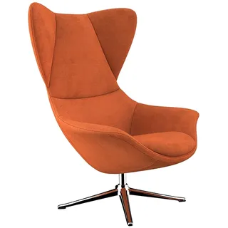 flexlux Ohrensessel »Stilo Relaxsessel, TV-Sessel«, Solitär, Stil-Ikone, drehbar, Fuß Aluminium orange