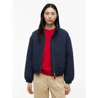 Blouson TOMMY JEANS "TJW PADDED HIGH NECK JACKET", Damen, Gr. M (40), schwarz night navy, Web, Obermaterial: 100% Nylon. Futter: 100% Polyester. Füllung: 100% Polyester, unifarben, normal, Jacken Blouson, Kunstfaser