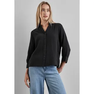 STREET ONE Damen A344955 Musselin-Bluse, Black, 40