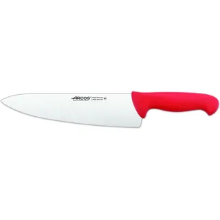 Kochmesser Arcos Farbe - Prof 290822 aus Nitrum-Edelstahl und mango ergonomisches rotes Polypropylen mit 25 cm Klinge, Vitrine. - Rot