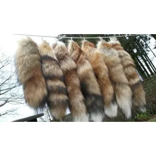 Fuchsschwanz Fuchs Schwanz Schweif Fuchsschweif Fuchsrute echt Rotfuchs Anhänger - 40 cm + X