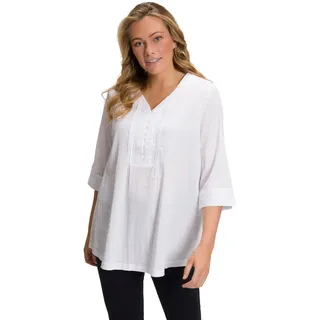 Ulla Popken Damen-Tunika 797450, Übergröße, Blasen-Textur, Übergröße, Schneewittchen, 24-26