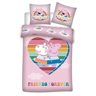 bettbezug Herz Peppa Pig 200 cm Polyester rosa - Rosa