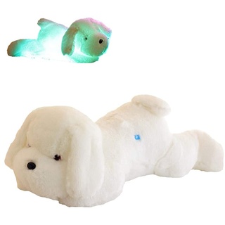 ikasus LED Plüsch Hund Kuschelhund Plüschtier,Niedliche Leuchtende Luminous Hündchen Stofftier Kuscheltier Kissen Puppe für Jungen Mädchen Kinder,Kuschelkissen Weihnachten Party Dekokissen